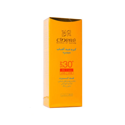 تصویر  کرم ضد آفتاب SPF30 بدون رنگ مناسب پوست های حساس    Cinere